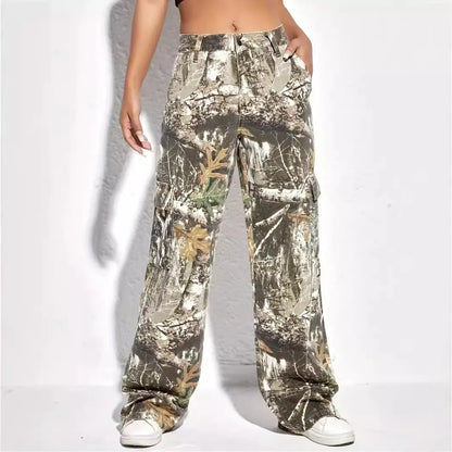 Trendy Camo Pocket Cargo Pants