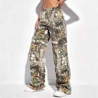 Trendy Camo Pocket Cargo Pants