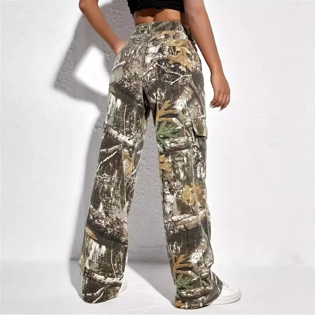 Trendy Camo Pocket Cargo Pants